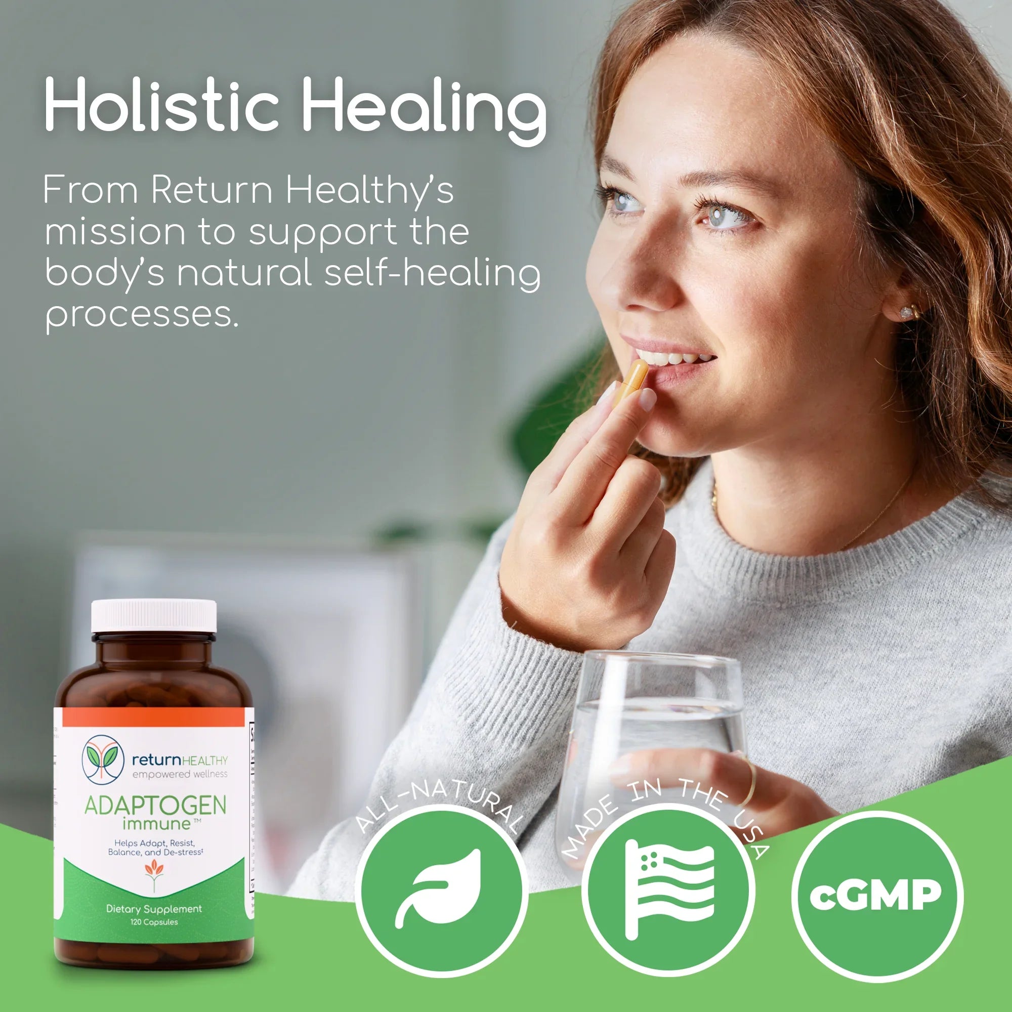 Adaptogen Immune benefits - system balance, stress defense, potent formula, and total support